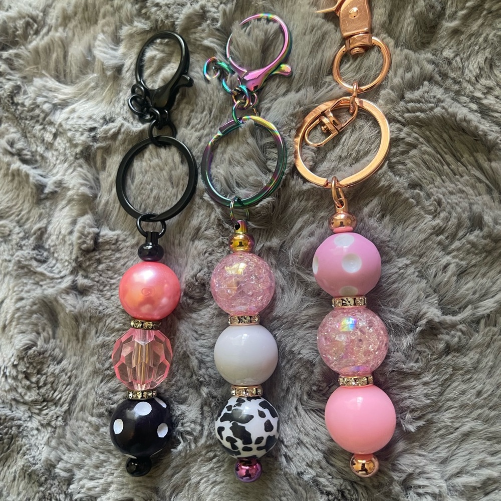 Metal Beaded Keyring
